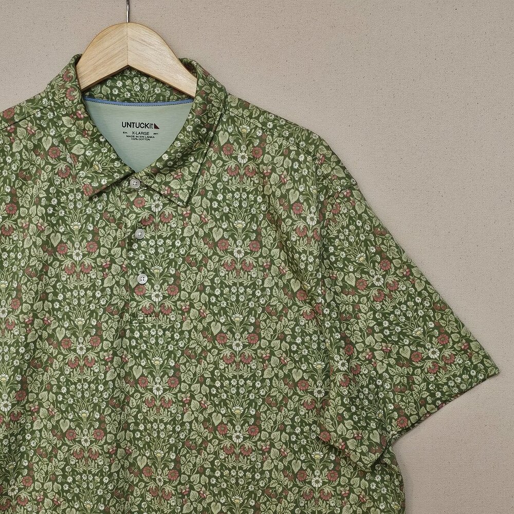 UNTUCKit Floral Print Polo XL